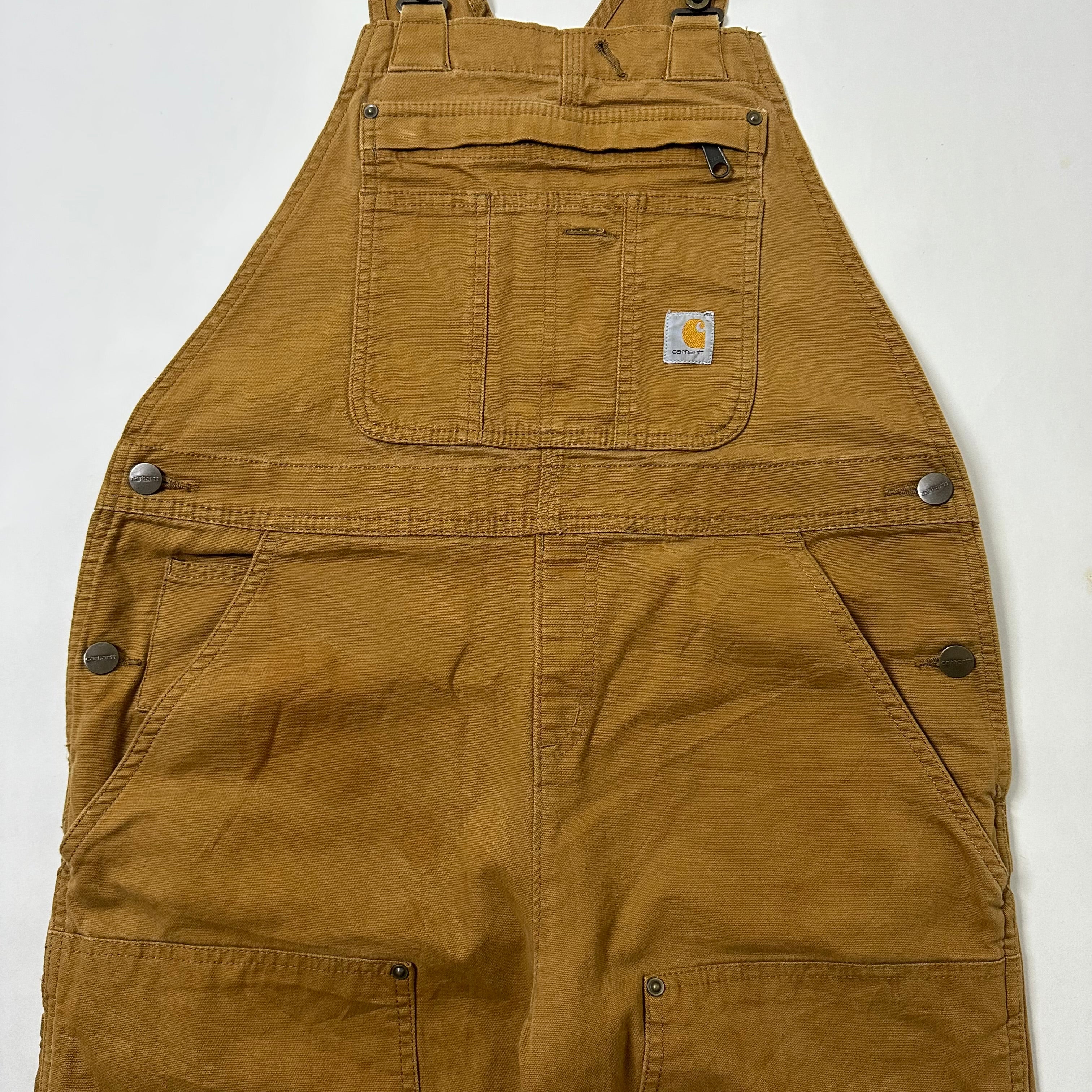 Carhartt Duck Bib Overalls Double Knee Brown (Size 32-34) - SOLD