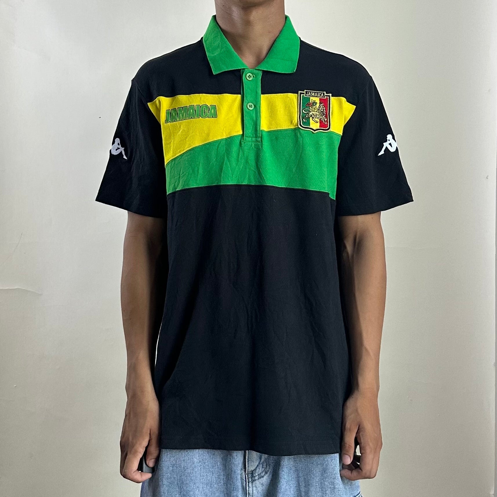 Kappa Jamaica Polo T-shirt in Black Size XL (Best Fit Large)