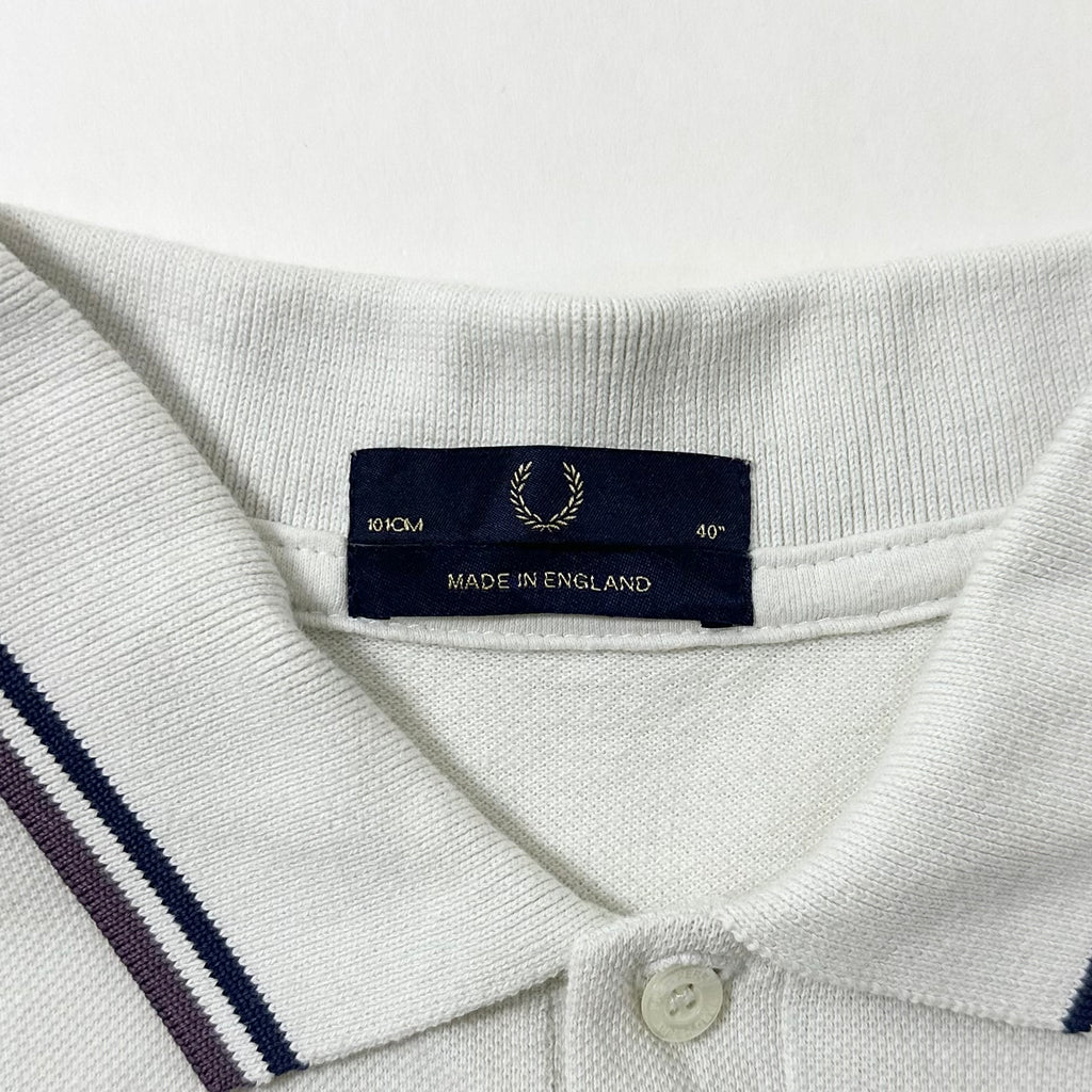 Fred Perry Twin-tipped Polo T-shirt in Chalk White (Size Medium)