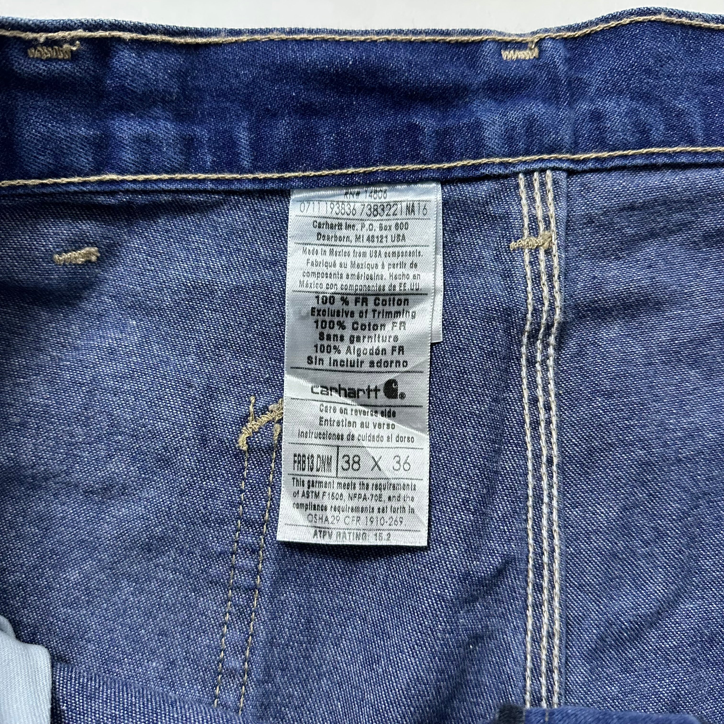 Carhartt Flame-Resistant Denim Carpenter Pants Size 38