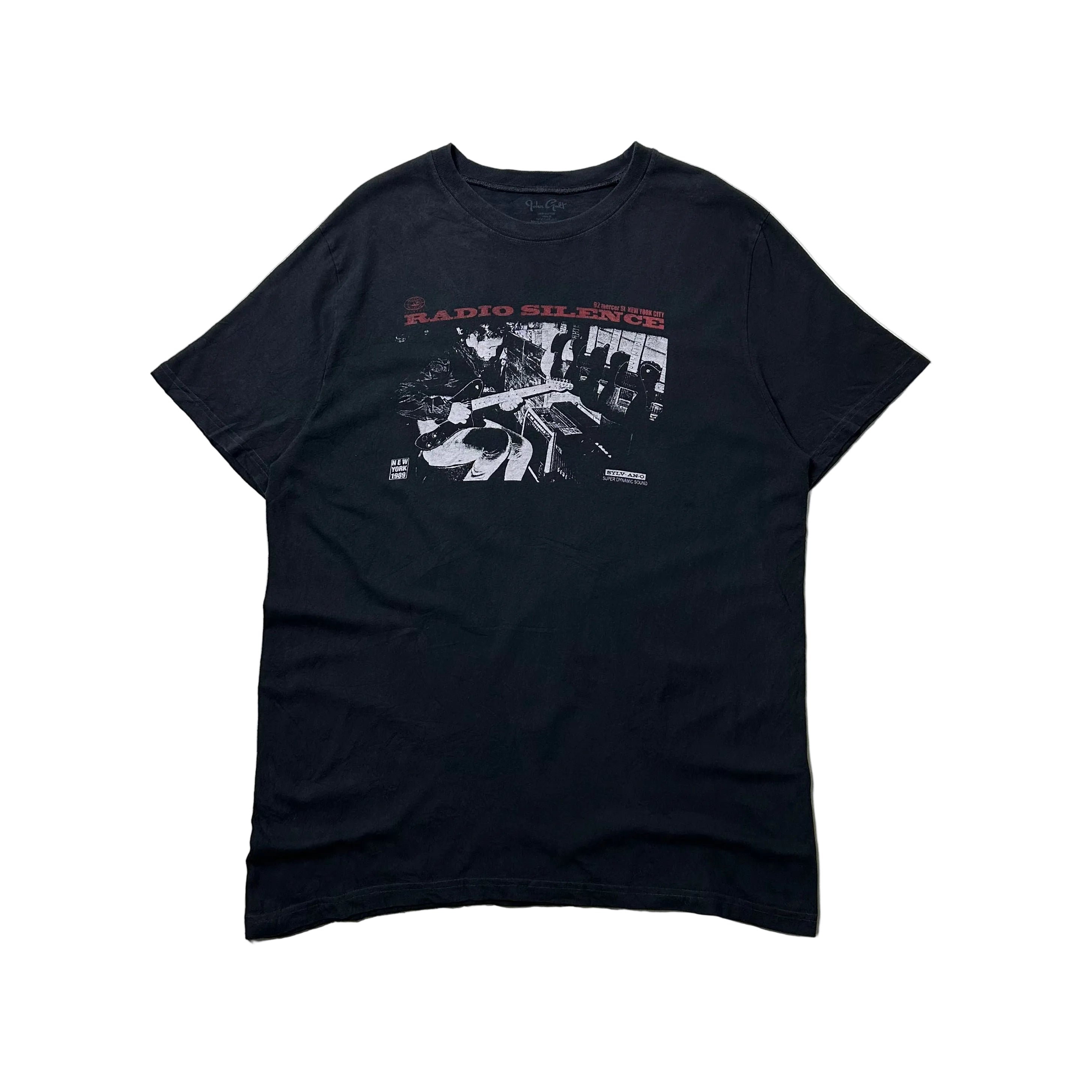 Brandy Melville/John Galt Radio Silence Graphic T-shirt in Black (Best Fit Large)