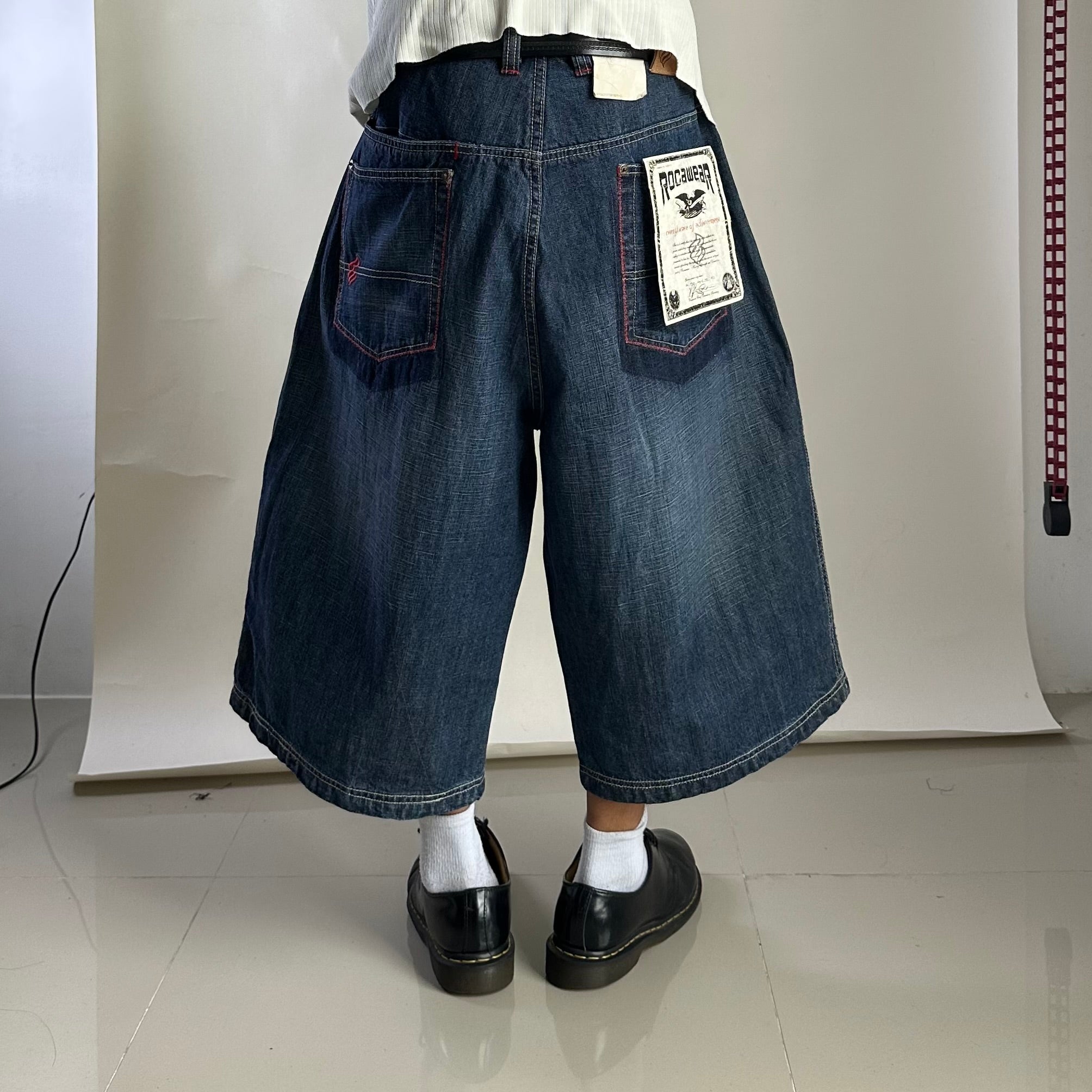 Vintage Y2K Rocawear Baggy Jorts in Indigo (Sand Blast) Deadstock (Size 38)