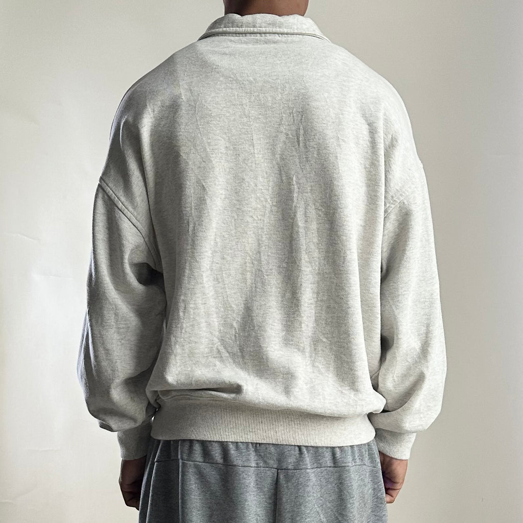 Champion Polo Sweatshirt in Light Gray (Size Medium) Boxy Fit