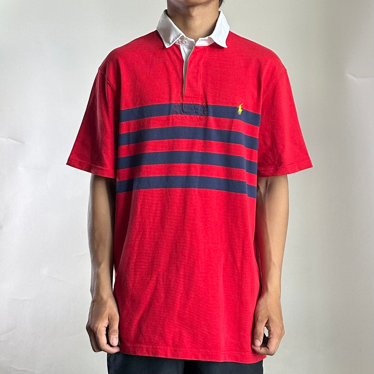 Ralph Lauren Rugby Polo Shirt in Red Size Medium ( Fits Large )