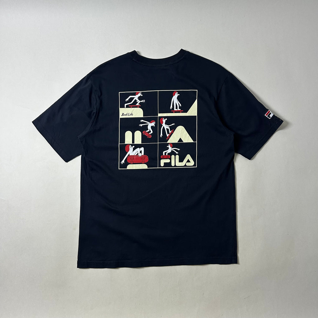 FILA x Jeremy Ville T-Shirt in Navy Blue (Size Medium)