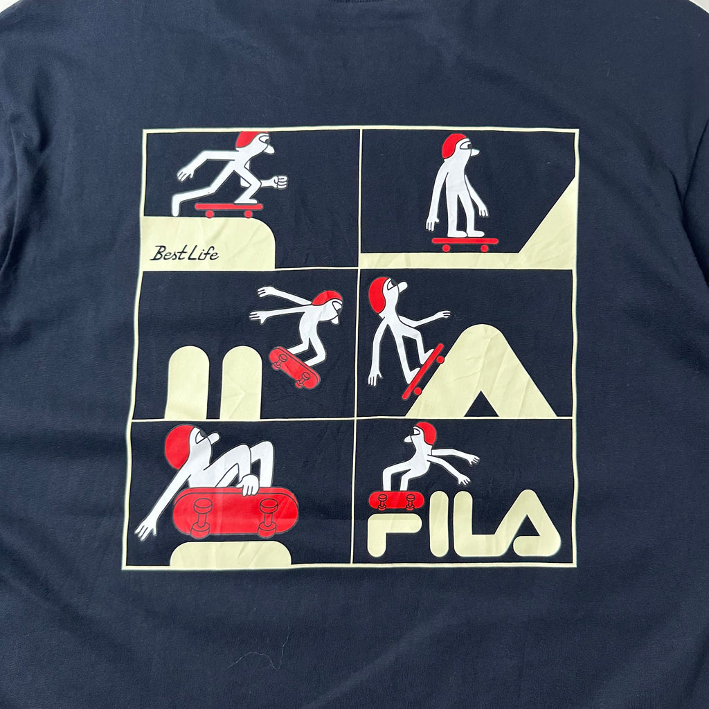 FILA x Jeremy Ville T-Shirt in Navy Blue (Size Medium)