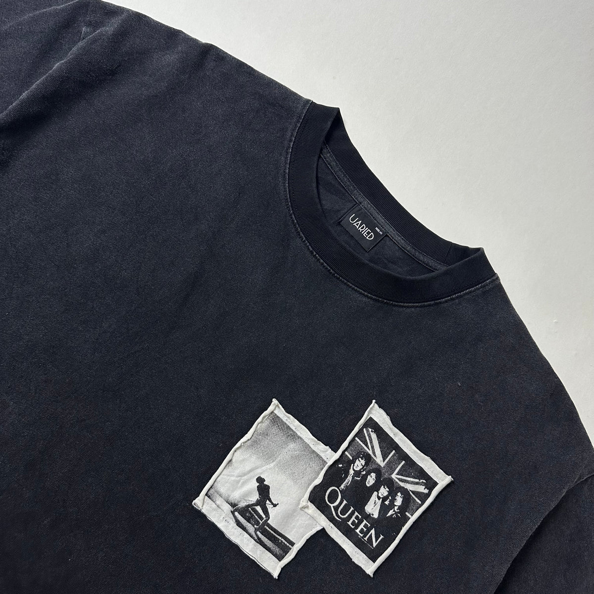 UARIED Acid Washed T-Shirt in Black (Size Large)