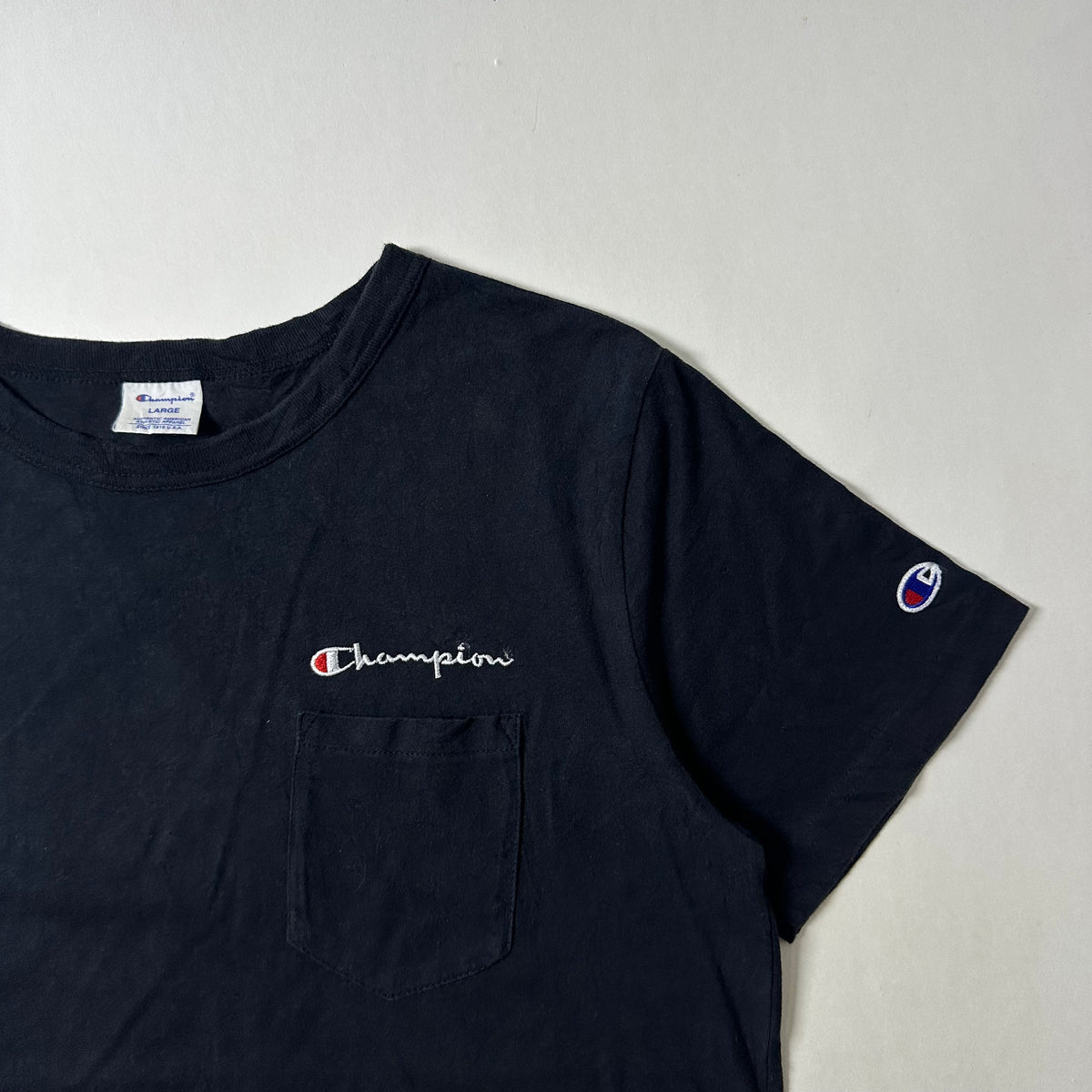 Champion Pocket Tee in Black (Size Large)