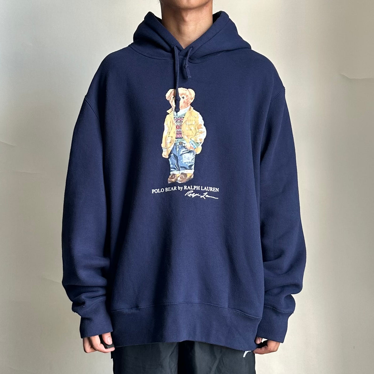 Ralph Lauren Polo Bear Fleece Hoodie Jacket in Navy Blue ( Size XL )