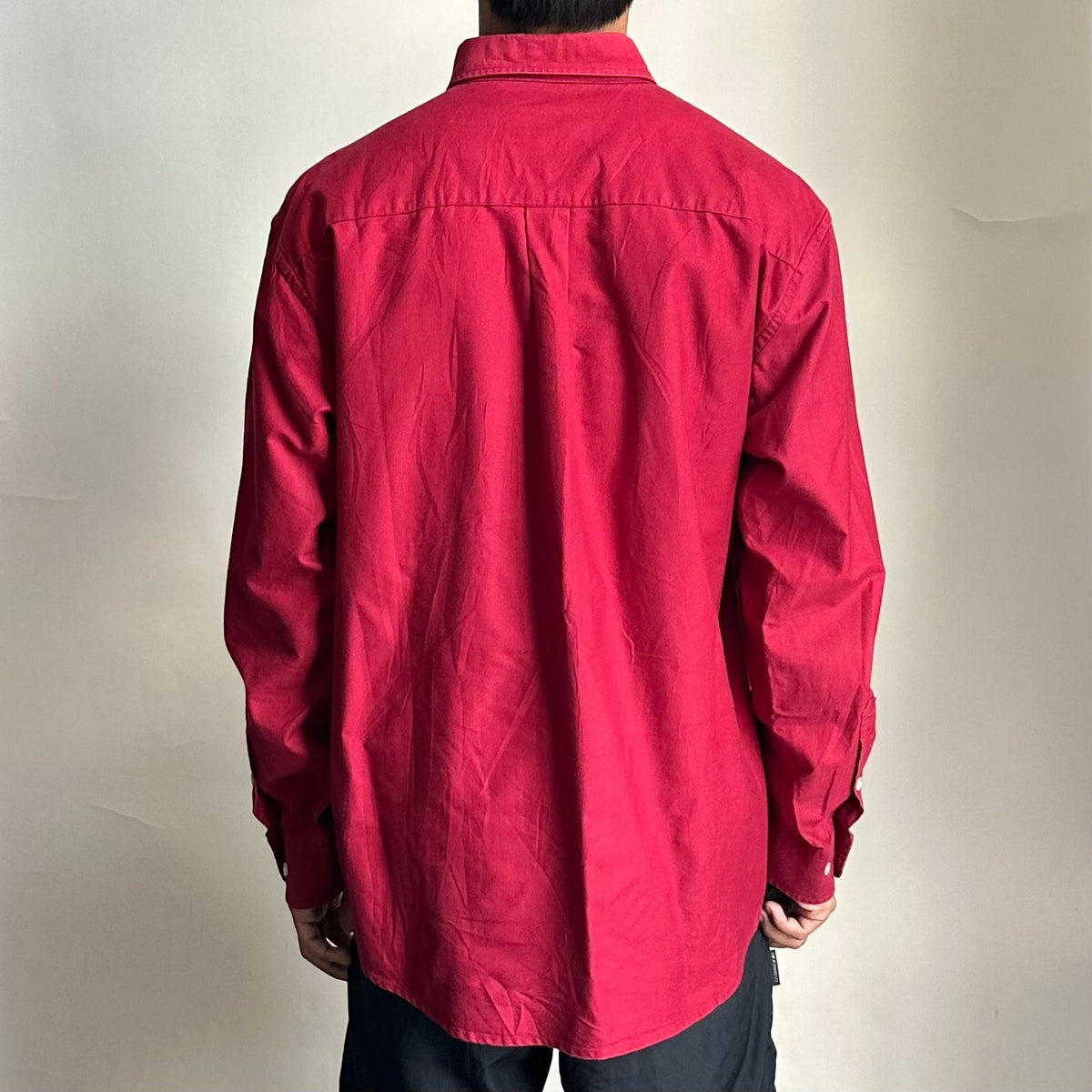 Tommy Hilfiger Button-up Shirt Long Sleeve in Red ( Size Large )
