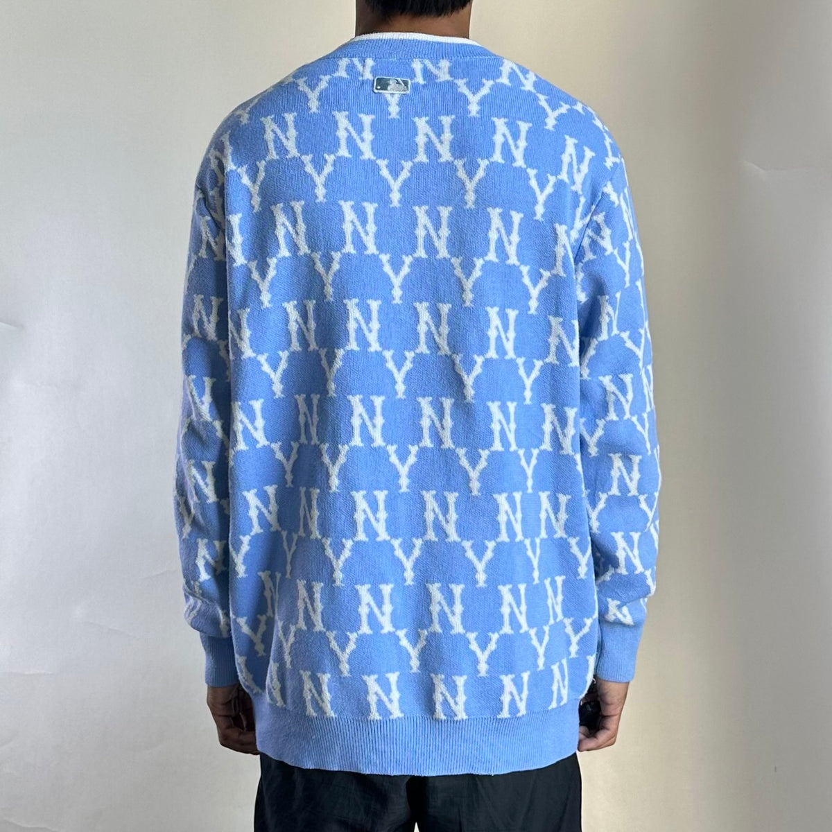 MLB New York Yankees Monogram Cardigan in Light Blue Size Medium ( Fits Large )