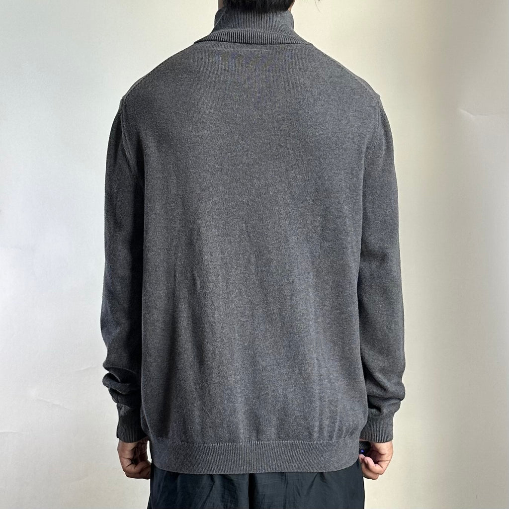 Fred Perry Classic Full-zip Through Cardigan Sweater in Dark Gray ( Size Large )