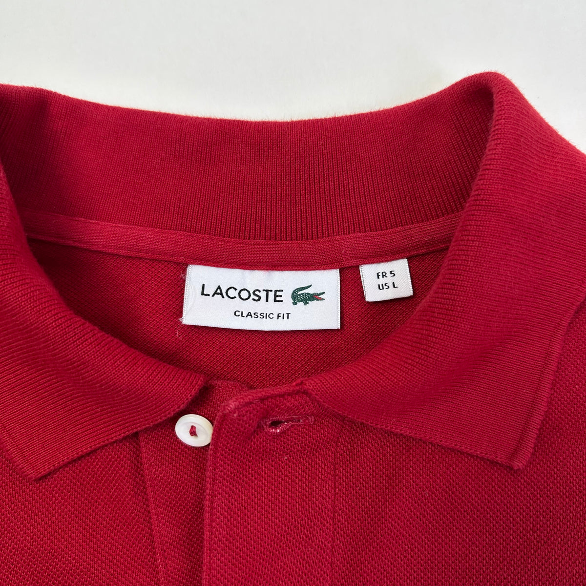 Lacoste Classic Fit Polo Shirt in Red ( Size Large )