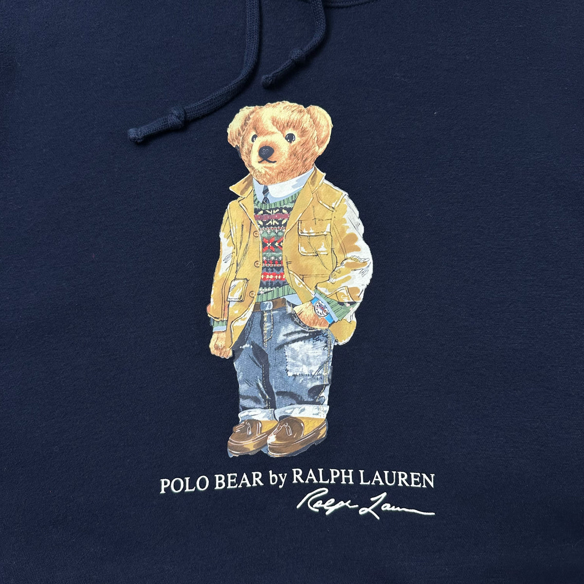 Ralph Lauren Polo Bear Fleece Hoodie Jacket in Navy Blue ( Size XL )