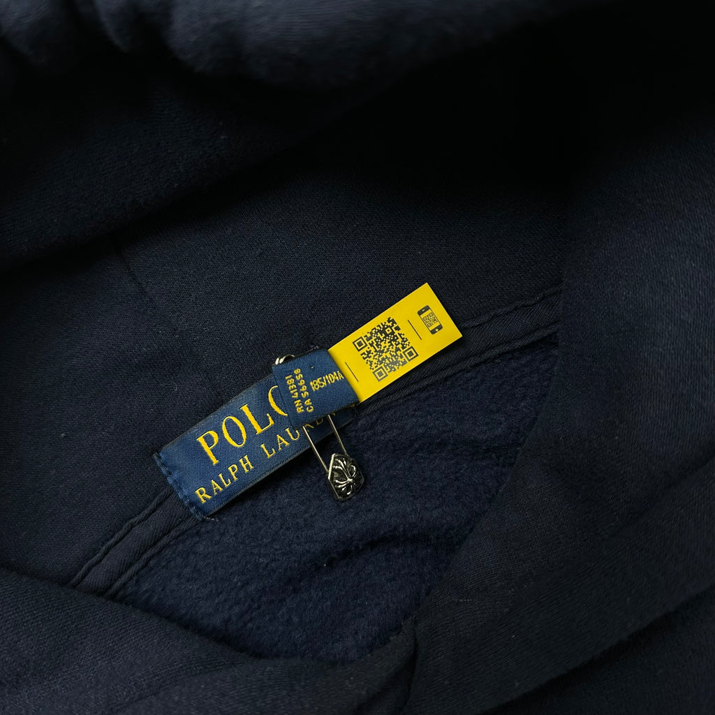 Ralph Lauren Polo Bear Fleece Hoodie Jacket in Navy Blue ( Size XL )