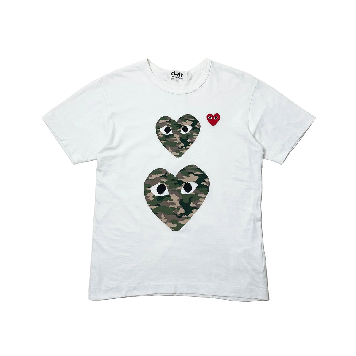 PLAY CDG Camo Heart T-Shirt in White ( Size Medium ) — SOLD