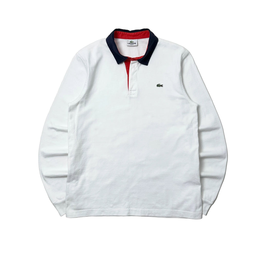 Lacoste Long Sleeve Polo Shirt in White ( Size Medium ) — SOLD