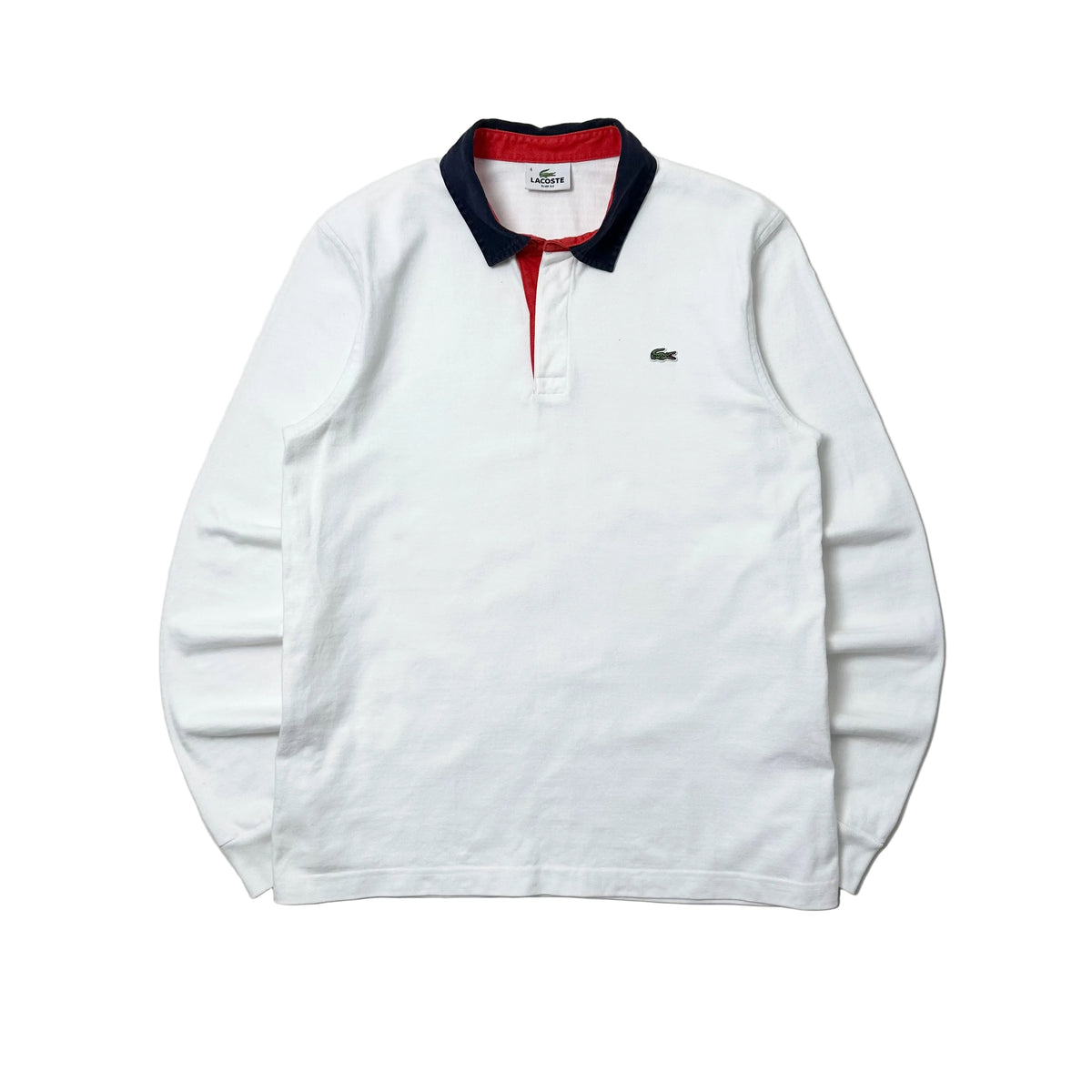 Lacoste Long Sleeve Polo Shirt in White ( Size Medium ) — SOLD
