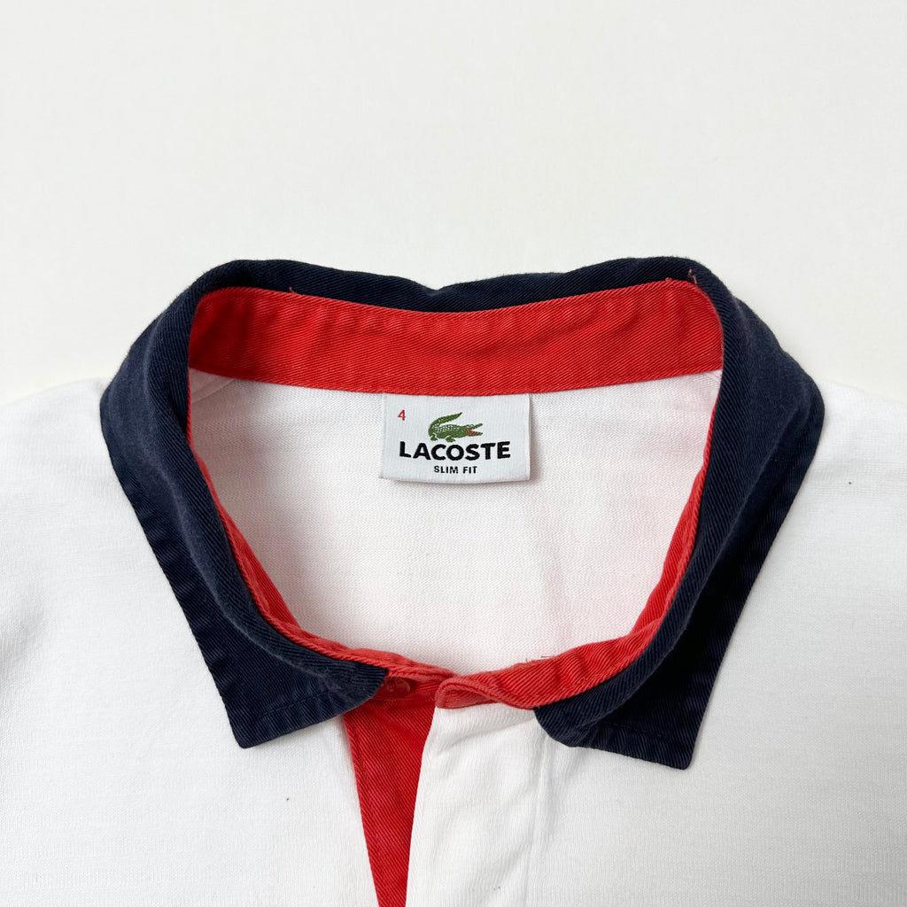 Lacoste Long Sleeve Polo Shirt in White ( Size Medium ) — SOLD