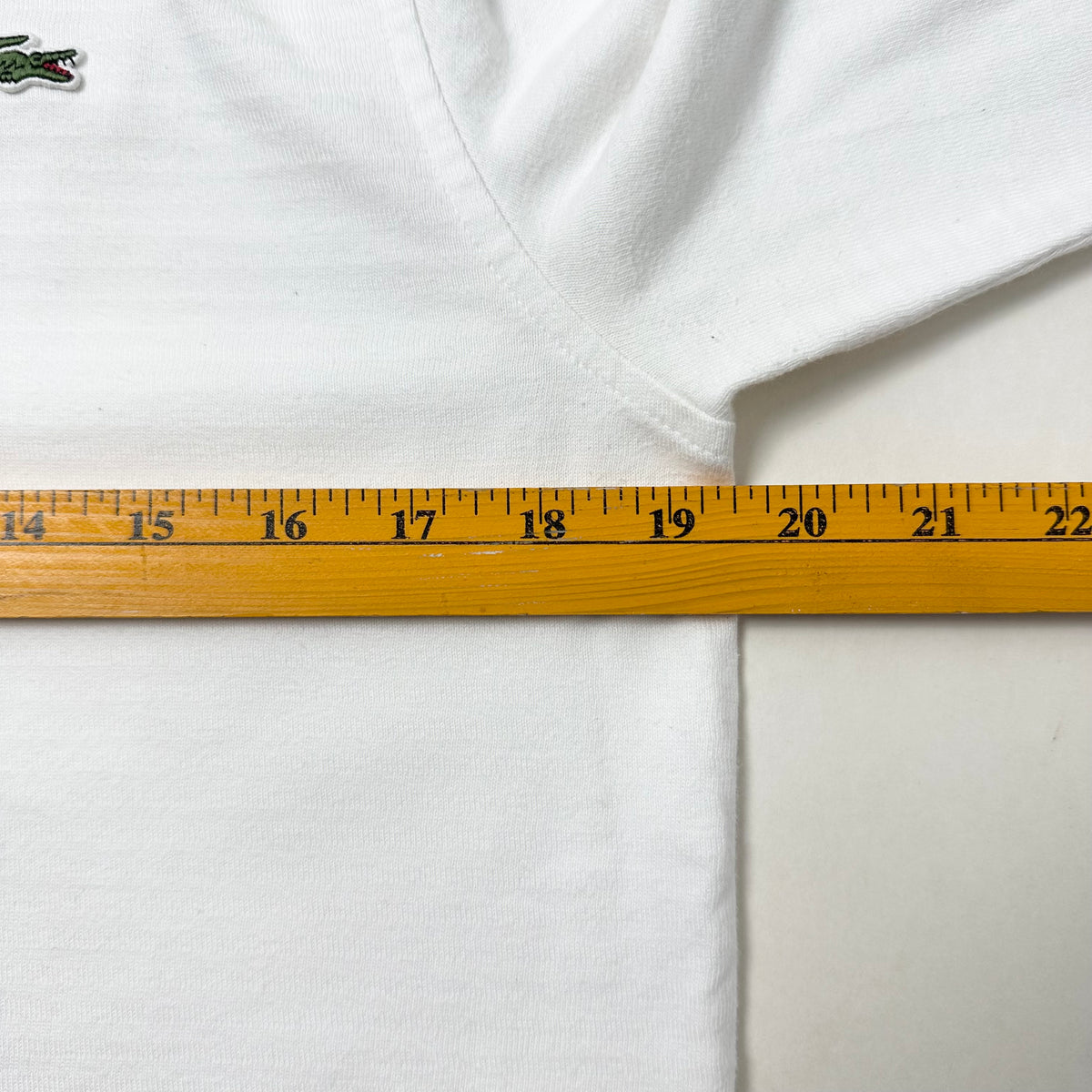 Lacoste Long Sleeve Polo Shirt in White ( Size Medium ) — SOLD