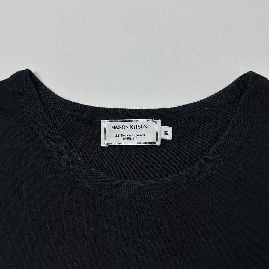 Maison Kitsune Fox Head Patch T-Shirt in Black ( Size Medium )