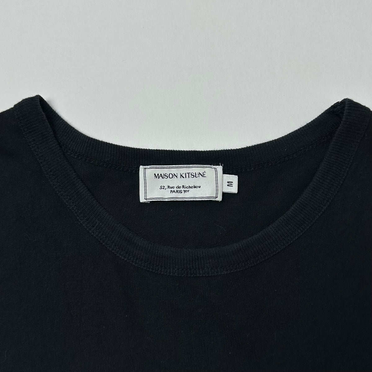 Maison Kitsune Fox Head Patch T-Shirt in Black ( Size Medium )