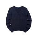 Ralph Lauren Cable-knit V-neck Women’s Sweater in Navy Blue ( Size Large )