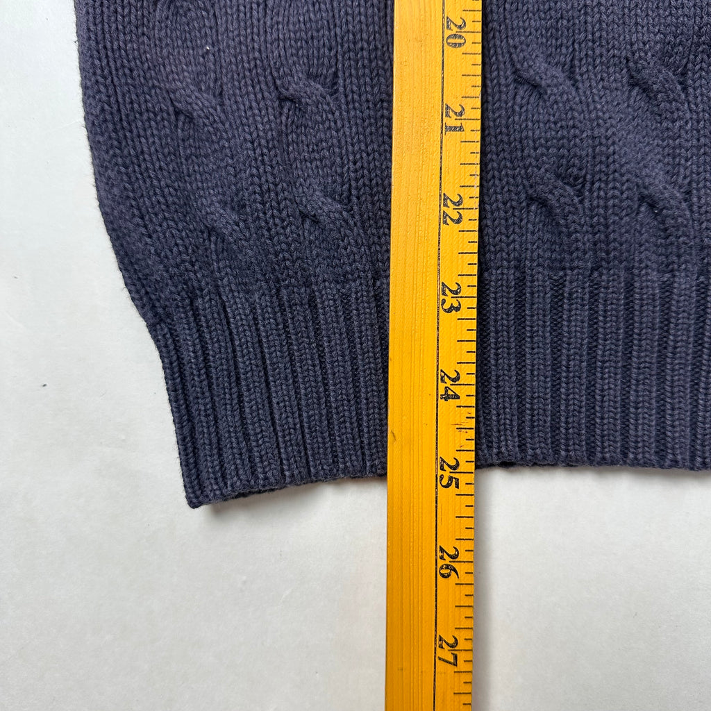Ralph Lauren Cable-knit V-neck Women’s Sweater in Navy Blue ( Size Large )