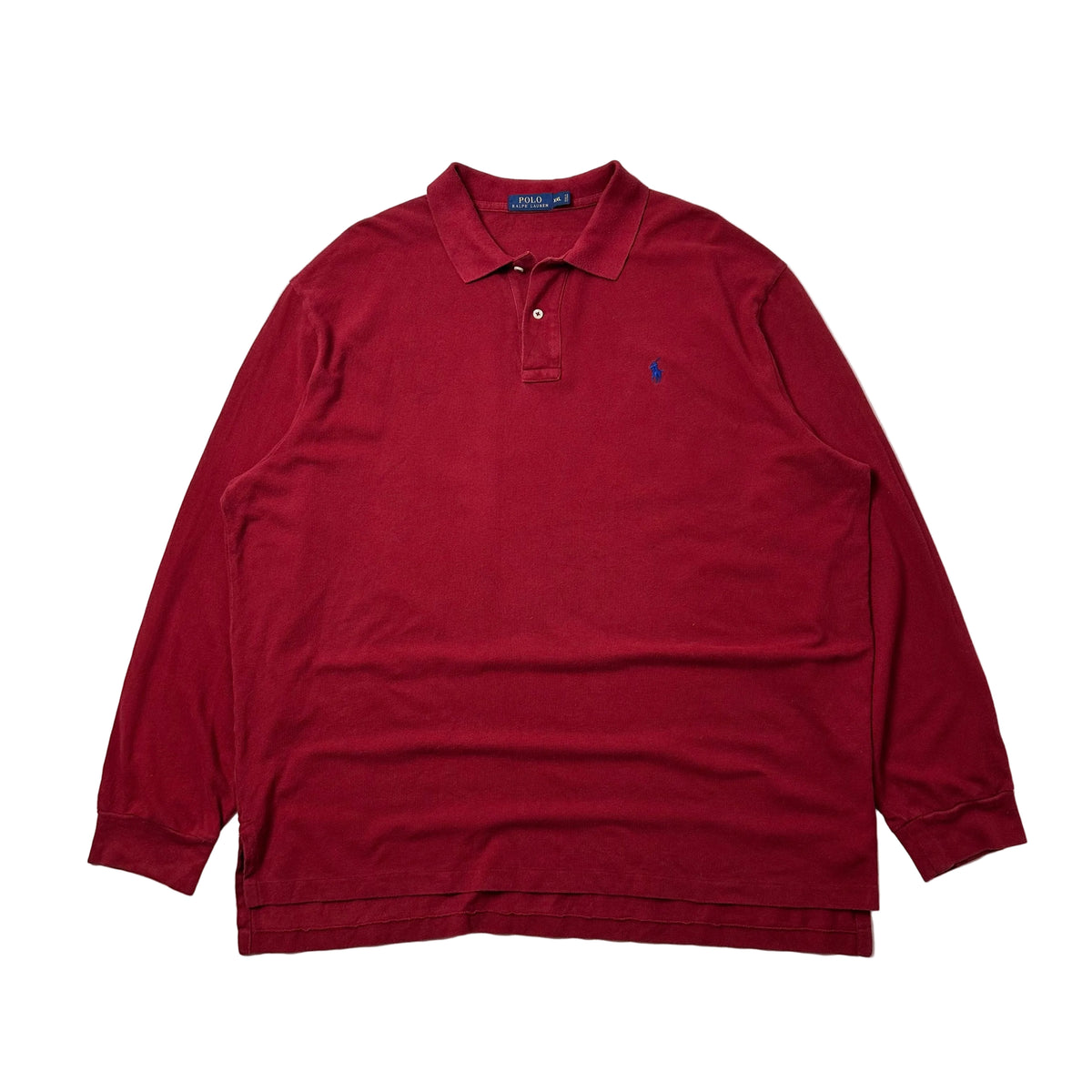 Ralph Lauren Long Sleeve Polo Shirt in Wine Red ( Size 2XL )