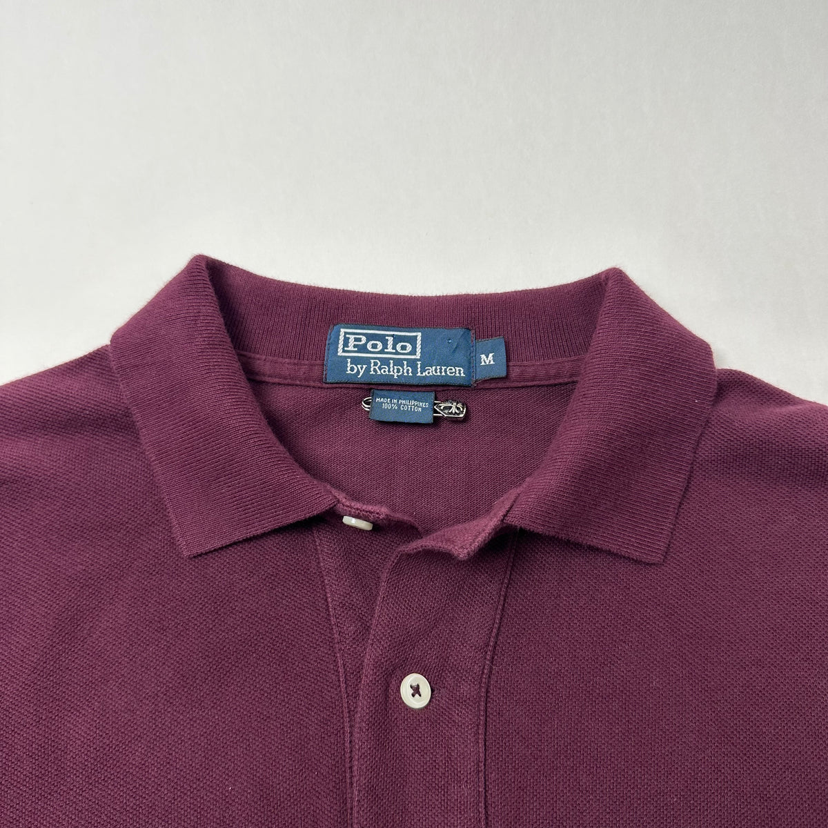 Ralph Lauren Long Sleeve Polo Shirt in Maroon Size Medium ( Fits Large )