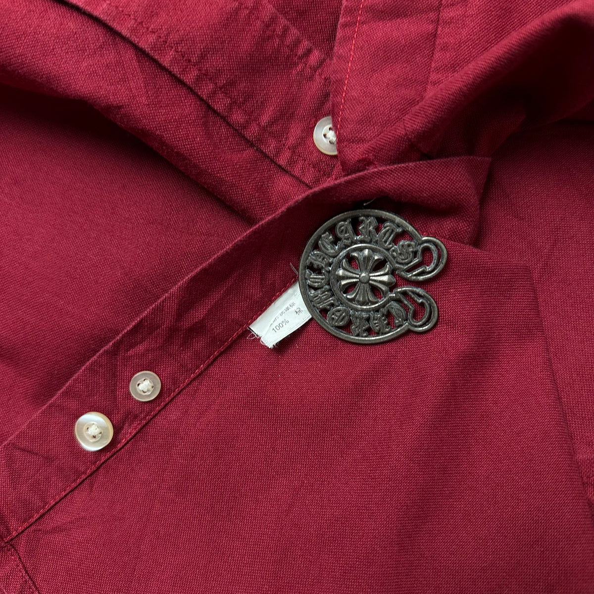 Tommy Hilfiger Button-up Shirt Long Sleeve in Red ( Size Large )