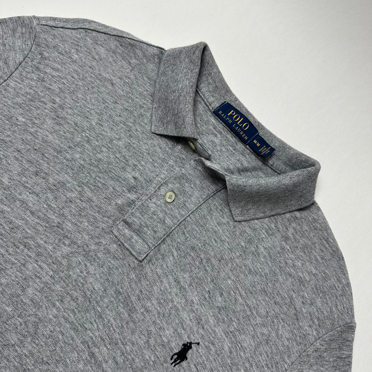 Ralph Lauren Custom Fit Polo Shirt in Heather Gray ( Size Medium )