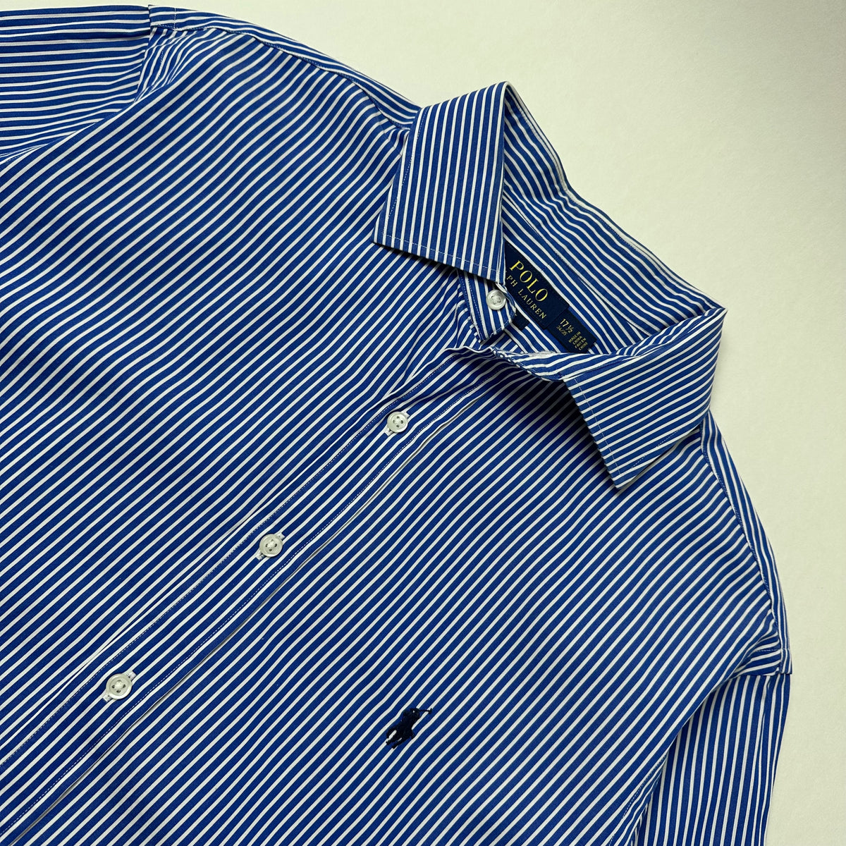 Ralph Lauren Button-up Shirt Long-Sleeve Striped in Blue ( Size 2XL )