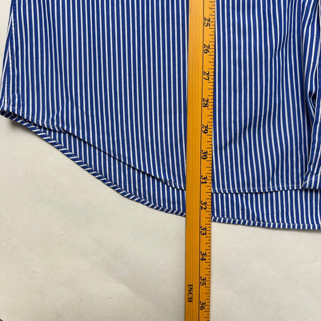 Ralph Lauren Button-up Shirt Long-Sleeve Striped in Blue ( Size 2XL )