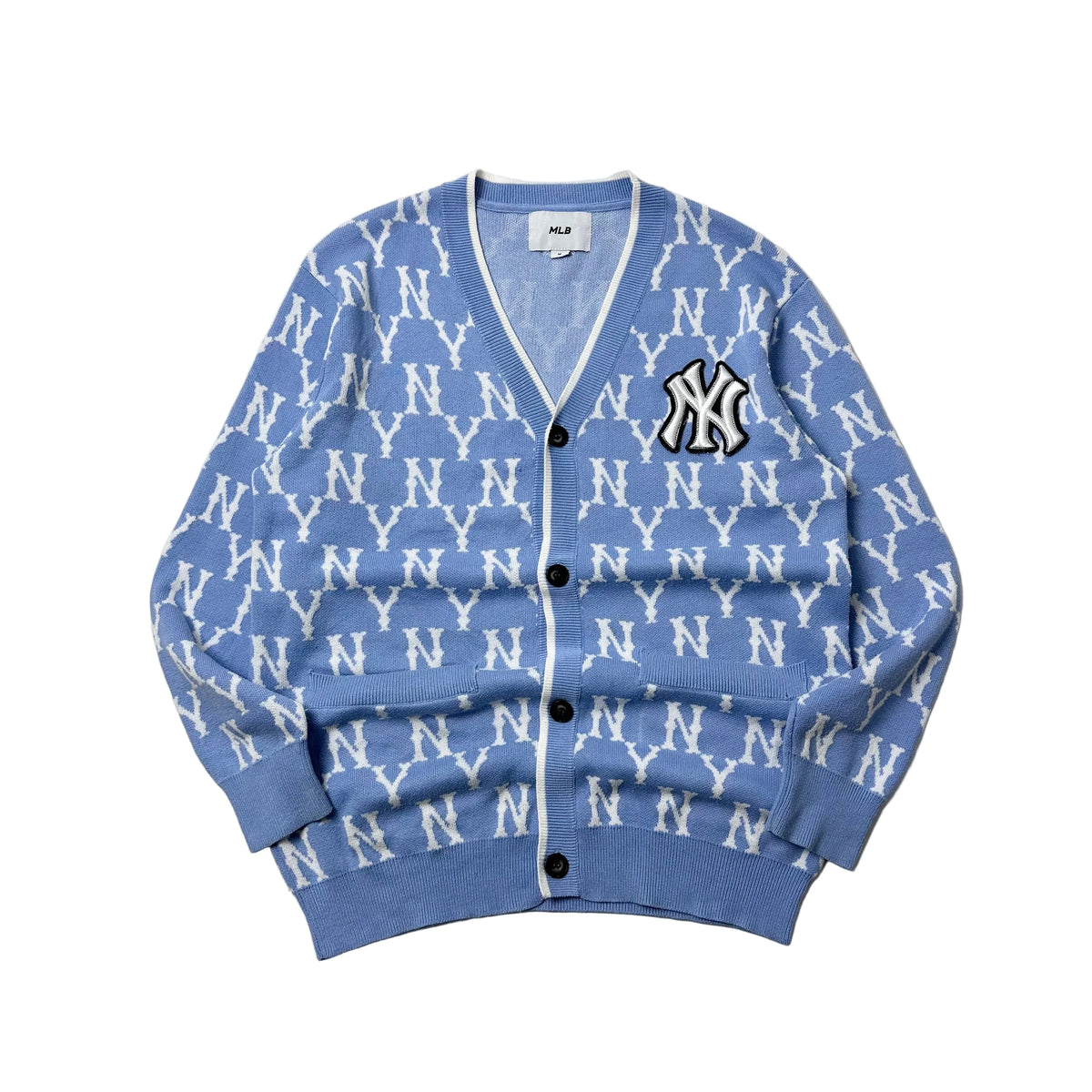 MLB New York Yankees Monogram Cardigan in Light Blue Size Medium ( Fits Large )