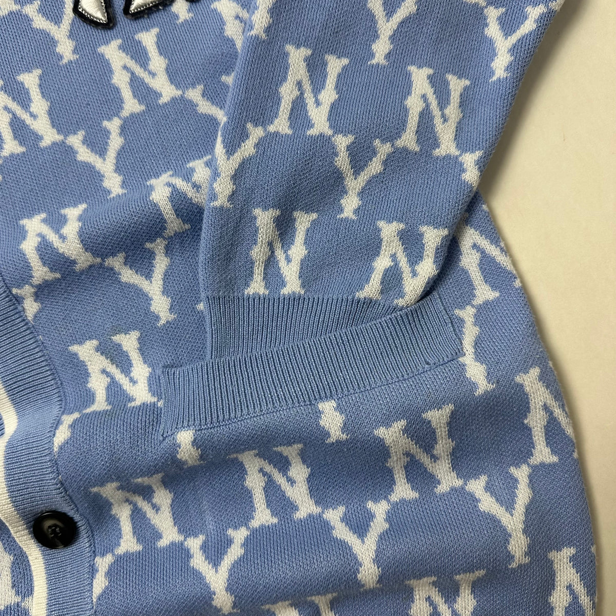 MLB New York Yankees Monogram Cardigan in Light Blue Size Medium ( Fits Large )