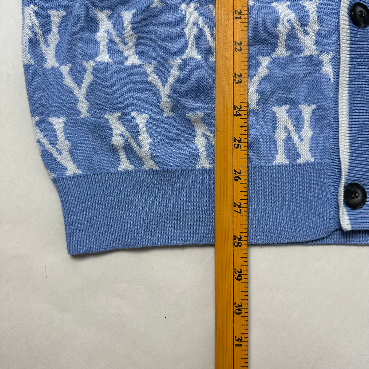 MLB New York Yankees Monogram Cardigan in Light Blue Size Medium ( Fits Large )