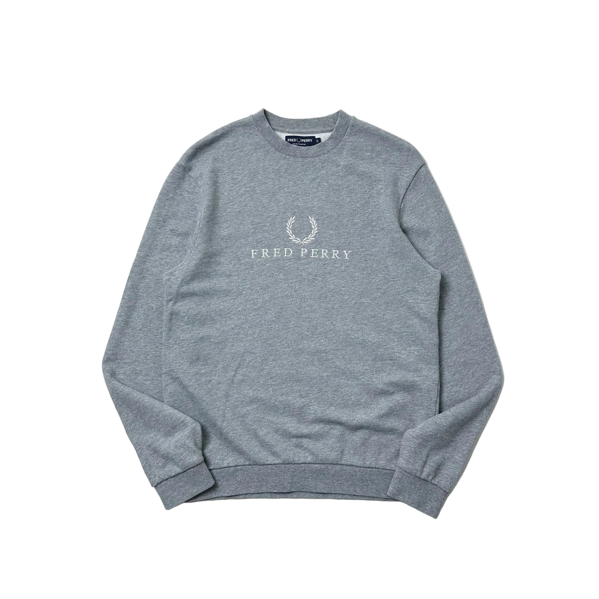 Fred Perry Crew Neck Sweatshirt in Gray Size Small ( Fits Medium )