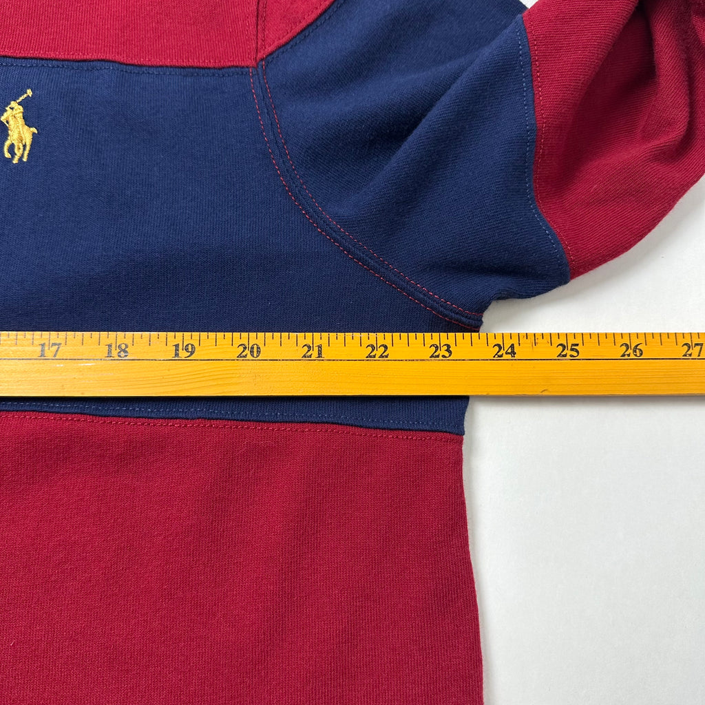 Ralph Lauren Iconic Striped Rugby Shirt in Burgundy & Navy Blue ( Size Large ) — SOLD