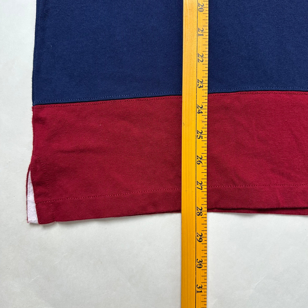 Ralph Lauren Iconic Striped Rugby Shirt in Burgundy & Navy Blue ( Size Large ) — SOLD