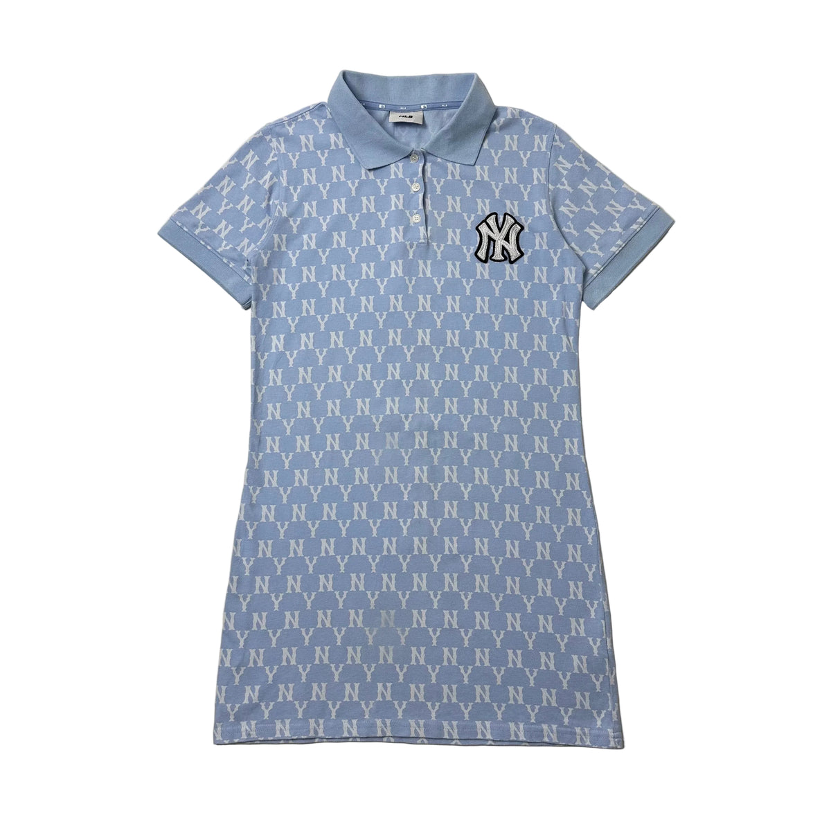 MLB New York Yankees Monogram Polo Dress in Light Blue ( Size Medium )