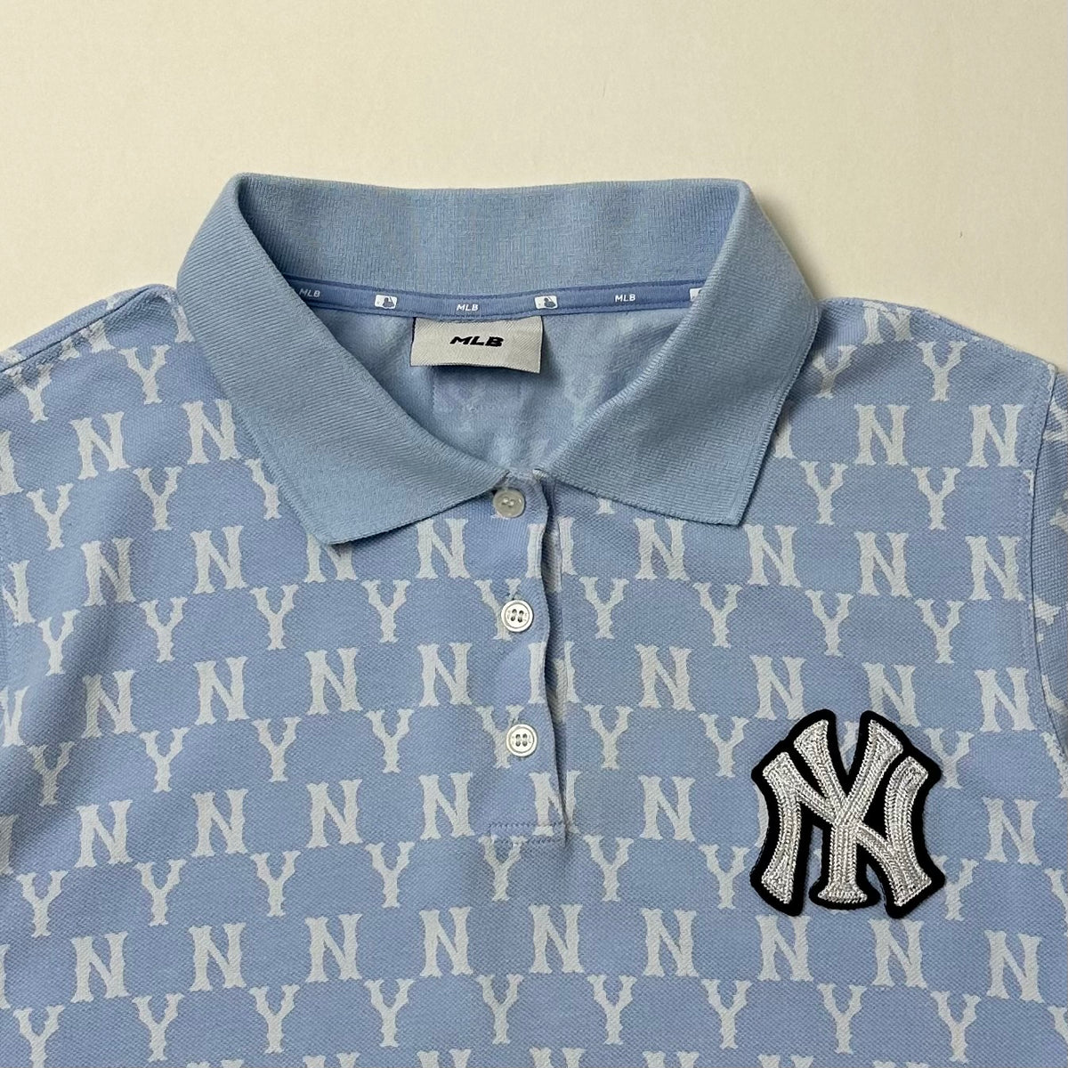 MLB New York Yankees Monogram Polo Dress in Light Blue ( Size Medium )