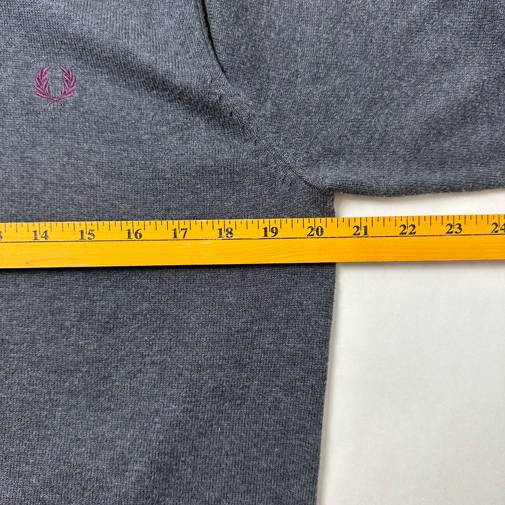 Fred Perry Classic Full-zip Through Cardigan Sweater in Dark Gray ( Size Large )