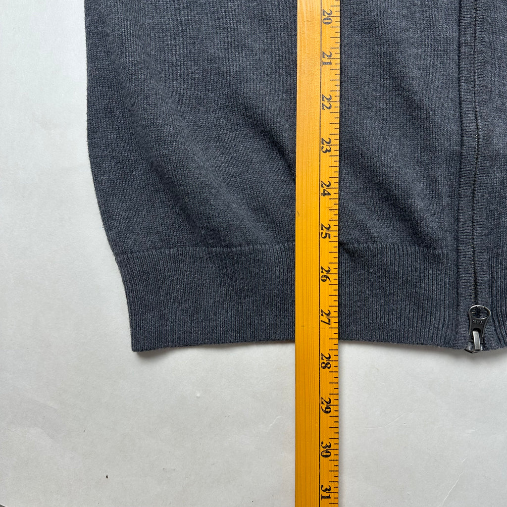 Fred Perry Classic Full-zip Through Cardigan Sweater in Dark Gray ( Size Large )