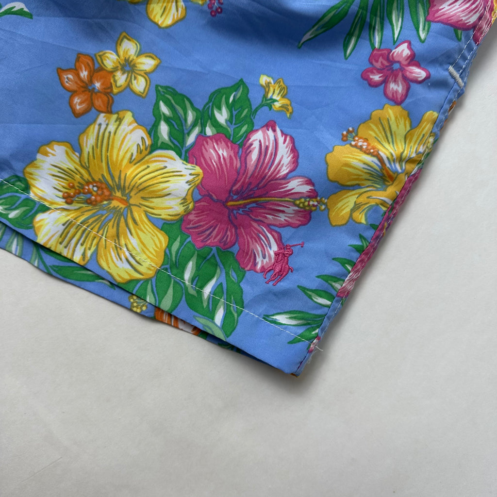 Ralph Lauren Floral Swim Trunks Shorts in Light Blue ( Size 32-38 )