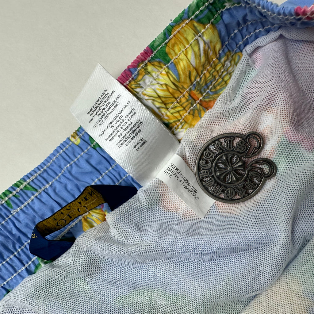Ralph Lauren Floral Swim Trunks Shorts in Light Blue ( Size 32-38 )