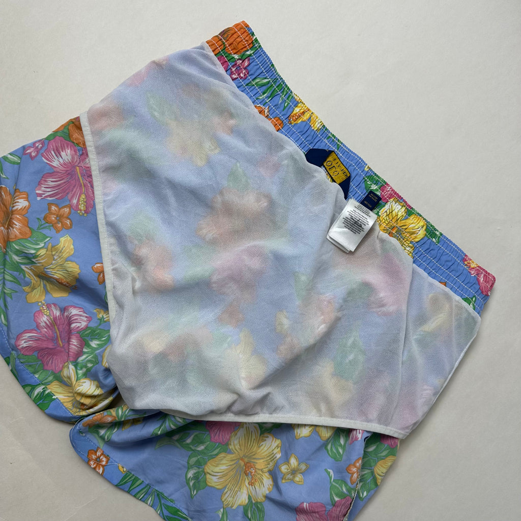 Ralph Lauren Floral Swim Trunks Shorts in Light Blue ( Size 32-38 )