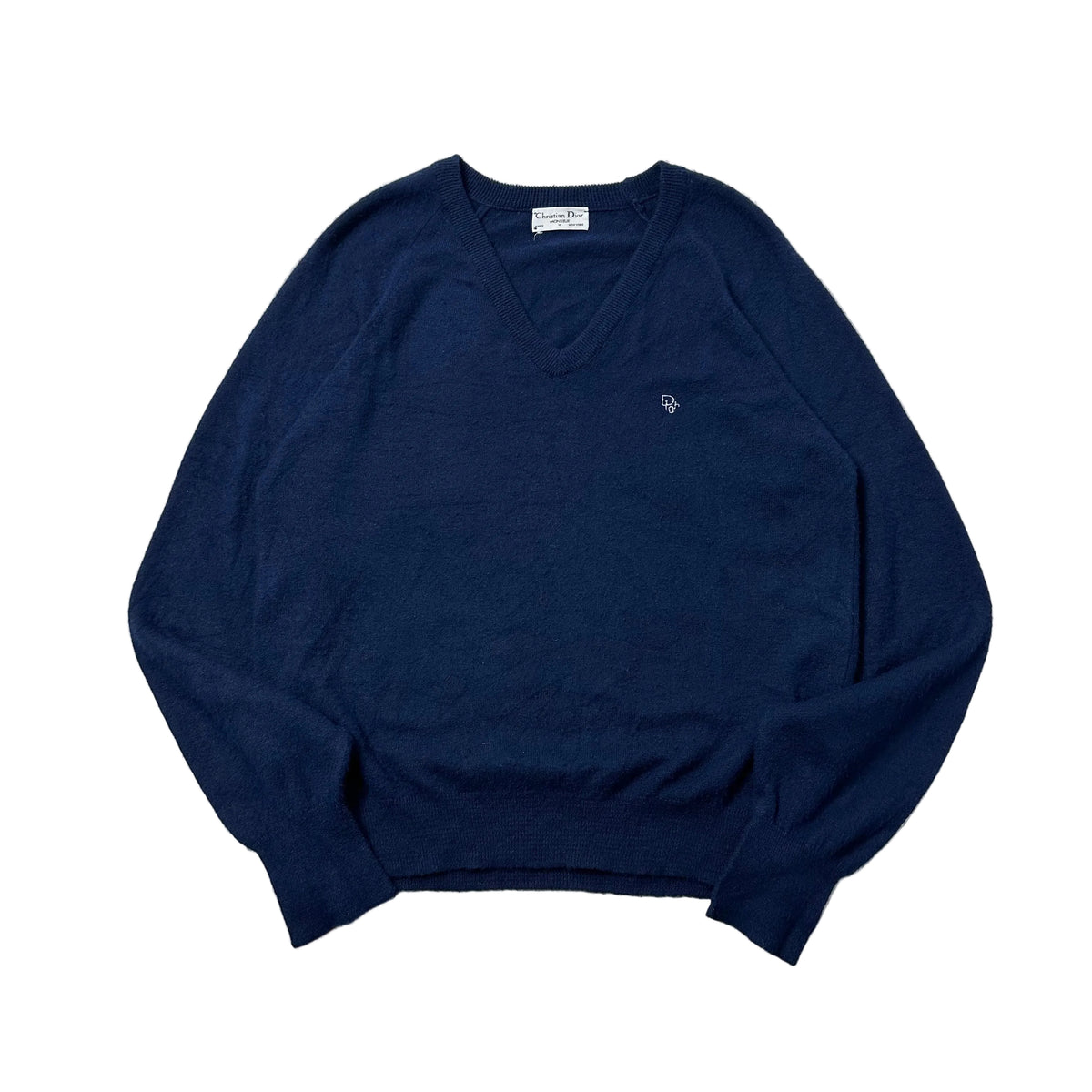 Vintage Christian Dior Monsieur Acrylic Knit Sweater in Navy Blue ( Size Medium )