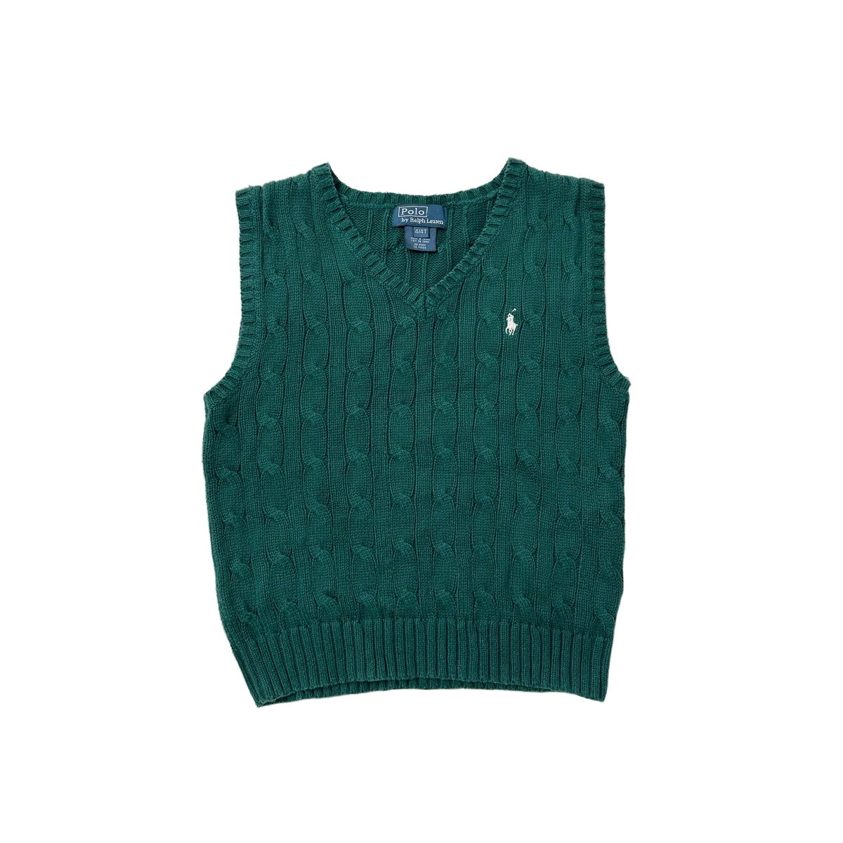 Ralph Lauren Cable Knit Vest in Green for Kids (Size 4T) 4 years old