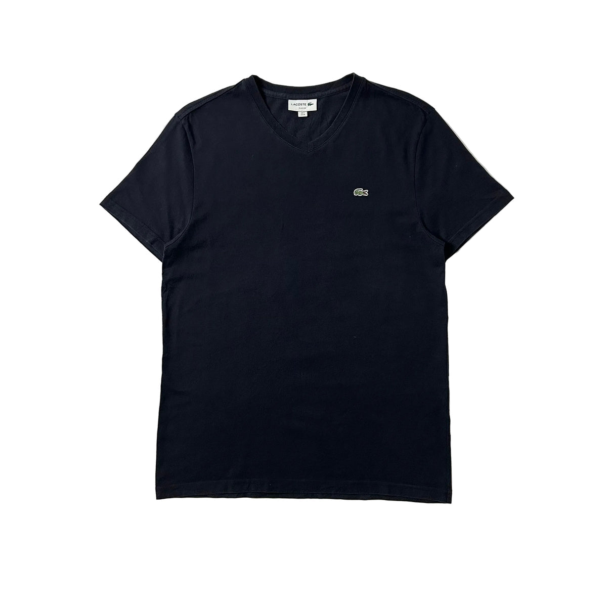 Lacoste V-neck T-Shirt in Black ( Size Medium )
